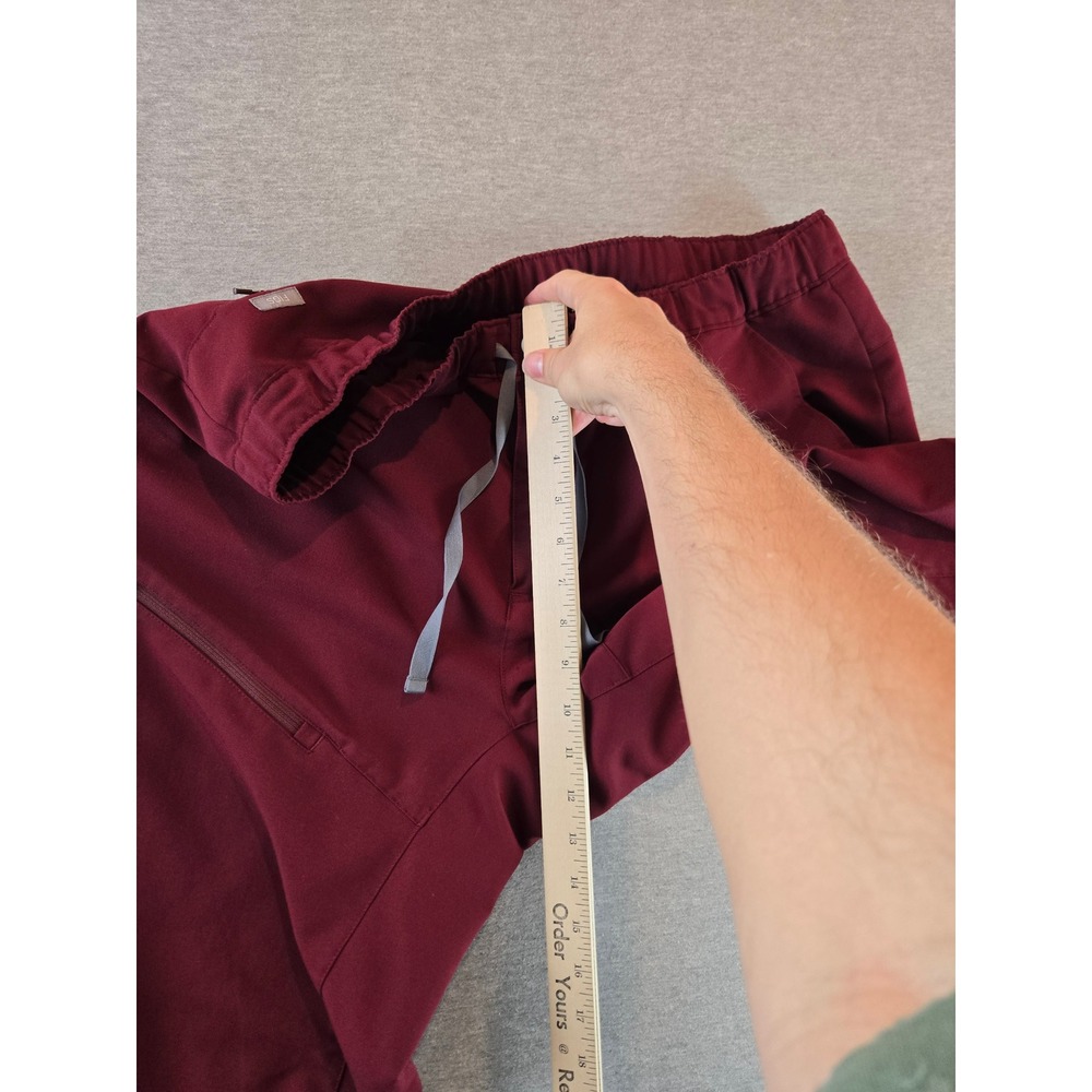 Figs Men's Joggers in Burgundy with Gray Drawstrings - Picture 12 of 14